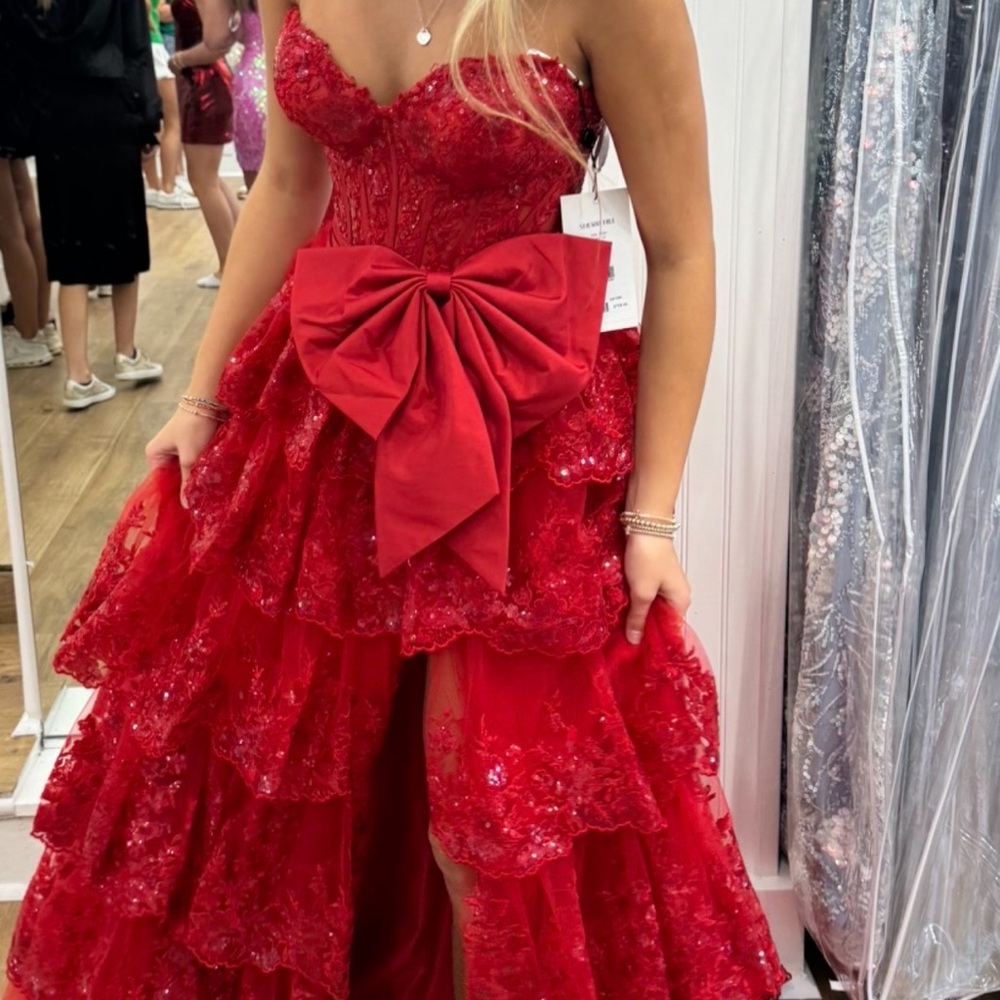 Sherri Hill Vibrant Red Prom Gown Dress